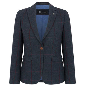 Madrid - Women's Navy Tweed Tailored Fit Blazer - Paul Andrew - 1