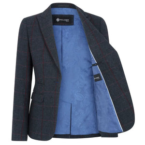 Madrid - Women's Navy Tweed Tailored Fit Blazer - Paul Andrew - 5