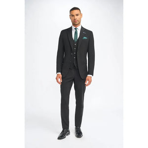 Malibu - Czarny 3-częściowy garnitur męski o kroju Tailored Fit - House of Cavani - 2