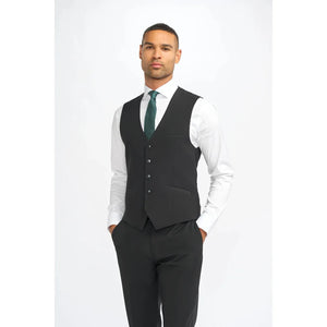 Malibu - Czarna Tailored Fit kamizelka męska - House of Cavani - 1