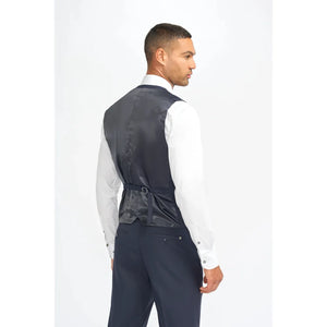 Malibu - Men's Navy Tailored Fit Waistcoat - House of Cavani - 3