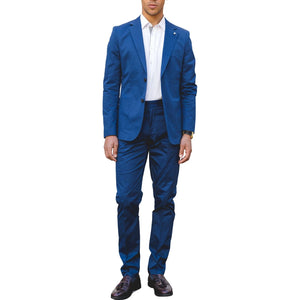 Mario - Men's 2 Piece Summer Suit Blue Office Wedding Classic Italian - House of Cavani - 1