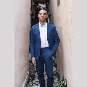 Mario - Men's 2 Piece Summer Suit Blue Office Wedding Classic Italian - House of Cavani - 2