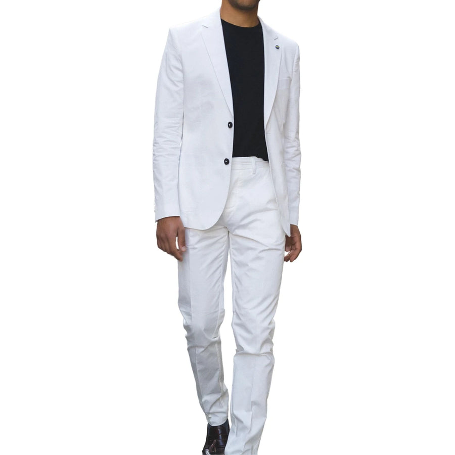 Mario - Men's 2 Piece Summer Suit Cream Office Wedding Classic Italian - House of Cavani - 1