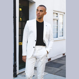 Mario - Men's 2 Piece Summer Suit Cream Office Wedding Classic Italian - House of Cavani - 3