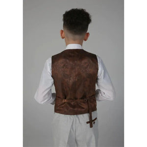 Mark - Boy's Grey Stone 3 Piece Tweed Check Suit - Paul Andrew - 5