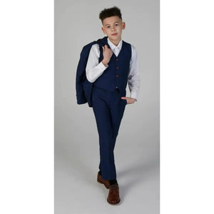 Mayfair - Boy's Blue Birdseye 3 Piece Suit - Paul Andrew - 2