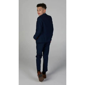 Mayfair - Boy's Blue Birdseye 3 Piece Suit - Paul Andrew - 4
