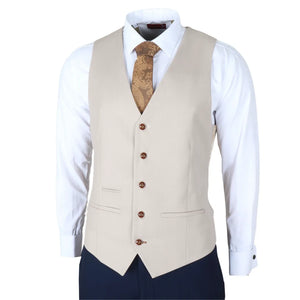 Mayfair - Men's 3 Piece Navy Suit With Cream Waistcoat - Paul Andrew - 5