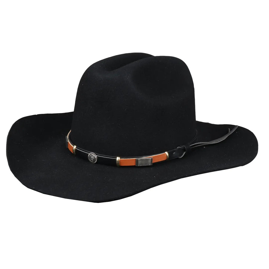 Herren-Cowboyhut aus 100 % Wollfilz mit breiter Krempe - Schwarz - Maz - 1