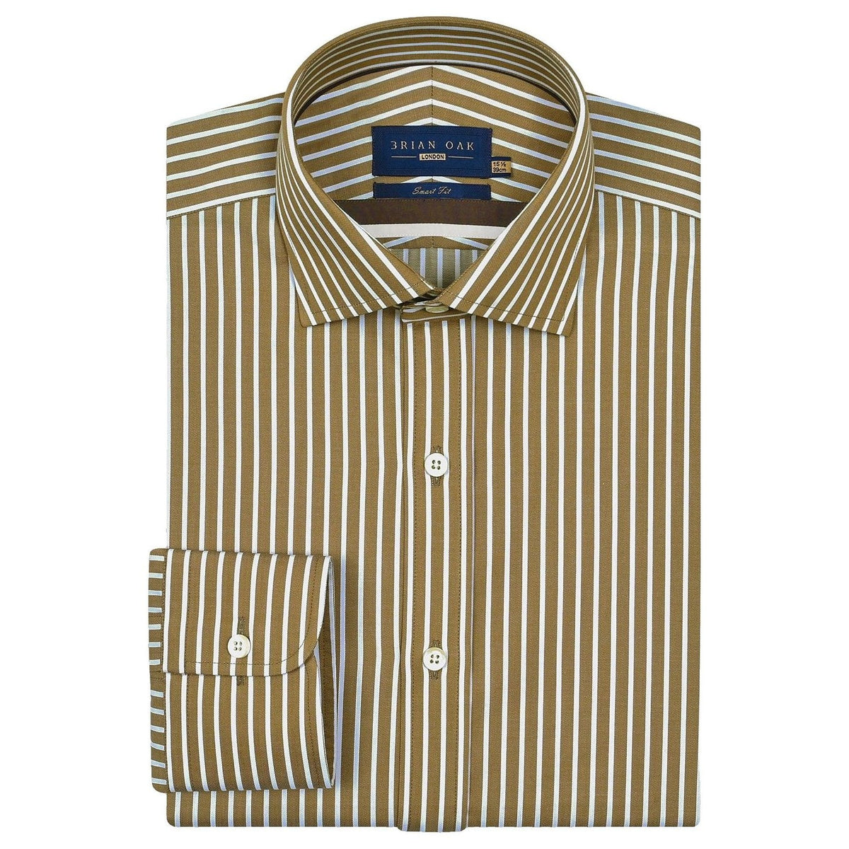 Camicetta beige a righe in cotone per uomo - Brian Oak - 1