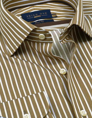 Camicetta beige a righe in cotone per uomo - Brian Oak - 2