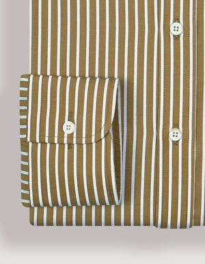 Camicetta beige a righe in cotone per uomo - Brian Oak - 4