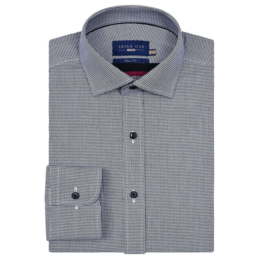 Camicia Uomo Quadri Neri Bianchi Cotone Casual - Brian Oak - 1