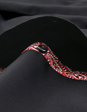 Schwarzes Baumwoll-Twill-Hemd mit rotem Paisley-Besatz Herren - Brian Oak - 5
