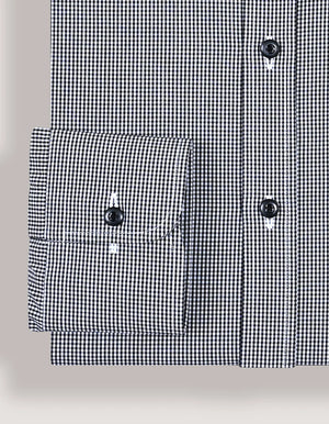 Men's Black Mini Check Shirt - Brian Oak - 4