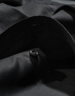 Hombre Camisa Vestir Oxford Negra Corte Clásico Manga Larga - Brian Oak - 5