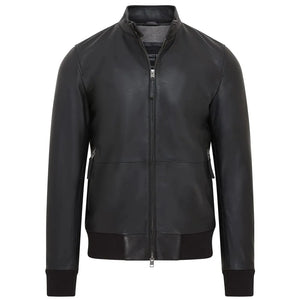 Veste aviateur en cuir véritable noir rétro pour homme - Infinity Leather - 2