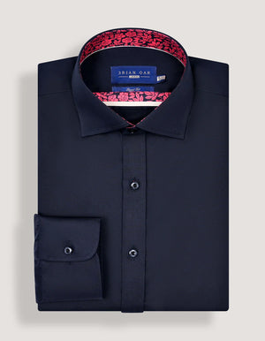 Men's Black Satin Designer Dress Shirt - Brian Oak - 3