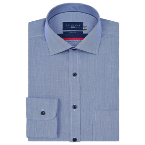 Men's Blue Checkered Dress Shirt - Brian Oak - 1