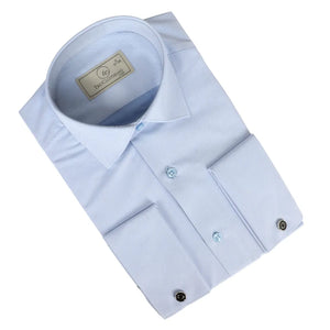 Koszula męska niebieska Oxford z podwójnymi mankietami - TruClothing.com - 2