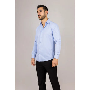 Koszula męska niebieska Oxford z podwójnymi mankietami - TruClothing.com - 4