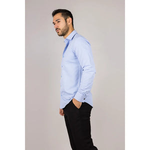 Koszula męska niebieska Oxford z podwójnymi mankietami - TruClothing.com - 5