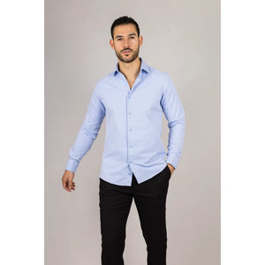 Koszula męska niebieska Oxford z podwójnymi mankietami - TruClothing.com - 6