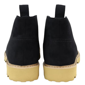 Mens Casual Hiking Boots Jeans Laced Ankle Suede Chukka - Black - Elong - 10