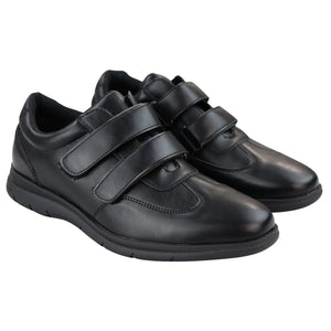Buty męskie casual wsuwane z zapięciem na pasek do chodzenia sportowe - Czarny - Elong - 2