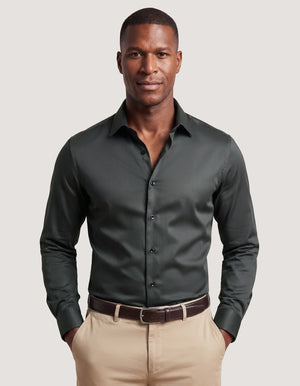 Charcoal Satin Hemd für Herren - Elegant & Bequem - Brian Oak - 2