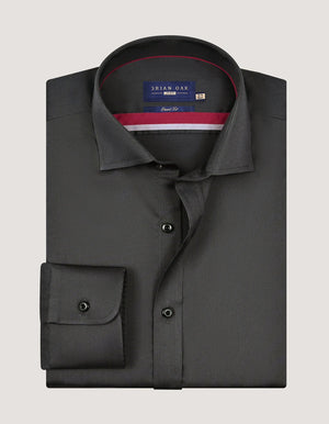 Camicia uomo satin grigio carbone - Brian Oak - 4