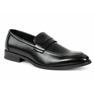 Klassische Loafer für Herren aus veganem Kunstleder zum Hineinschlüpfen mit Sattelriemen - Schwarz - John White - 3
