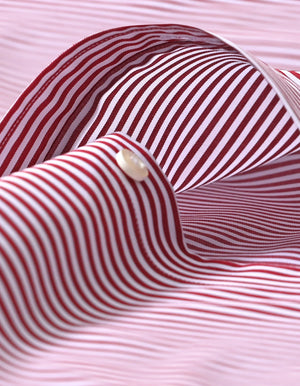 Camisa formal rayada burdeos cuello contrastante hombre - Brian Oak - 5