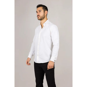 Koszula męska kremowa Oxford z podwójnymi mankietami - TruClothing.com - 4
