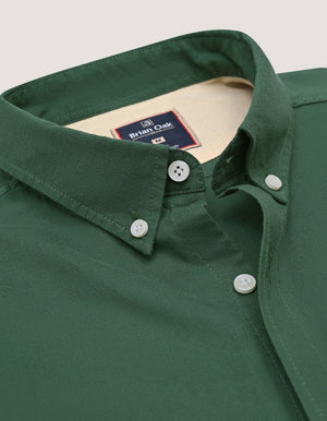 Camicia Casual a Maniche Lunghe Verde Scuro da Uomo - Brian Oak - 3