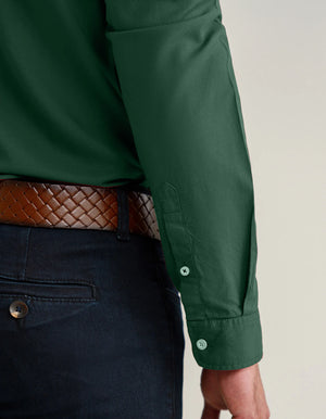 Camicia Casual a Maniche Lunghe Verde Scuro da Uomo - Brian Oak - 5