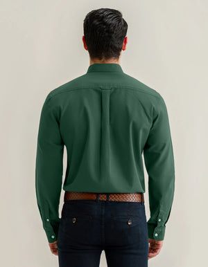 Camicia Casual a Maniche Lunghe Verde Scuro da Uomo - Brian Oak - 6