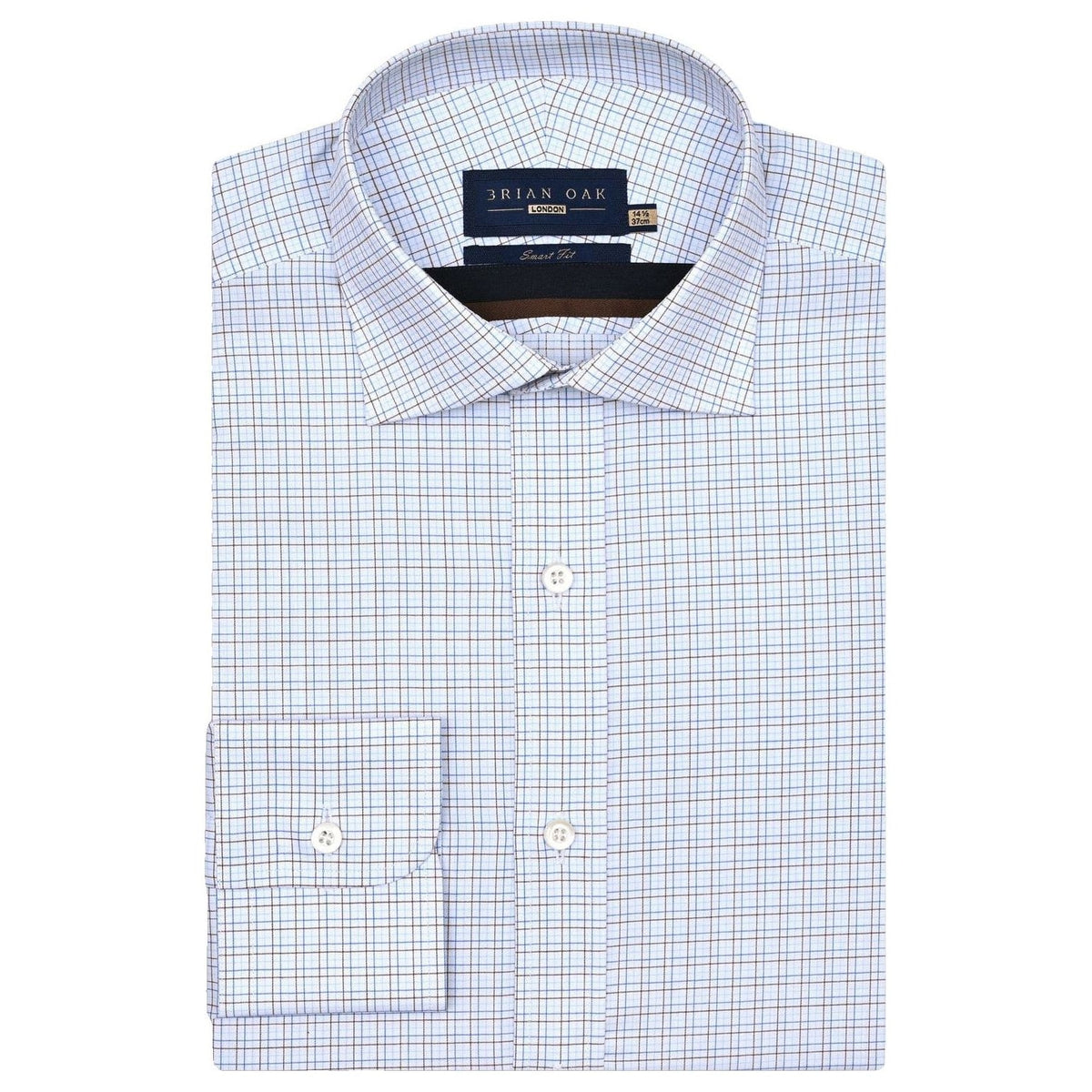 Herren Pflegeleichtes Karoshirt Kaffee Braun - Brian Oak - 1