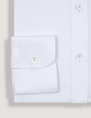Men's Easy Care Textured White Dress Shirt - Brian Oak - 8