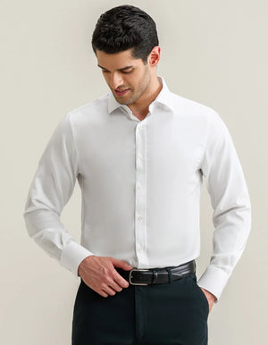 Men's Easy Care White Twill Shirt - Brian Oak - 2