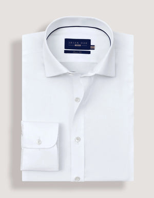 Men's Easy Care White Twill Shirt - Brian Oak - 4