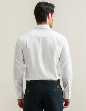 Men's Easy Care White Twill Shirt - Brian Oak - 7
