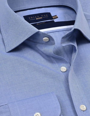 Men's Easy Iron Light Blue Dress Shirt - Brian Oak - 2