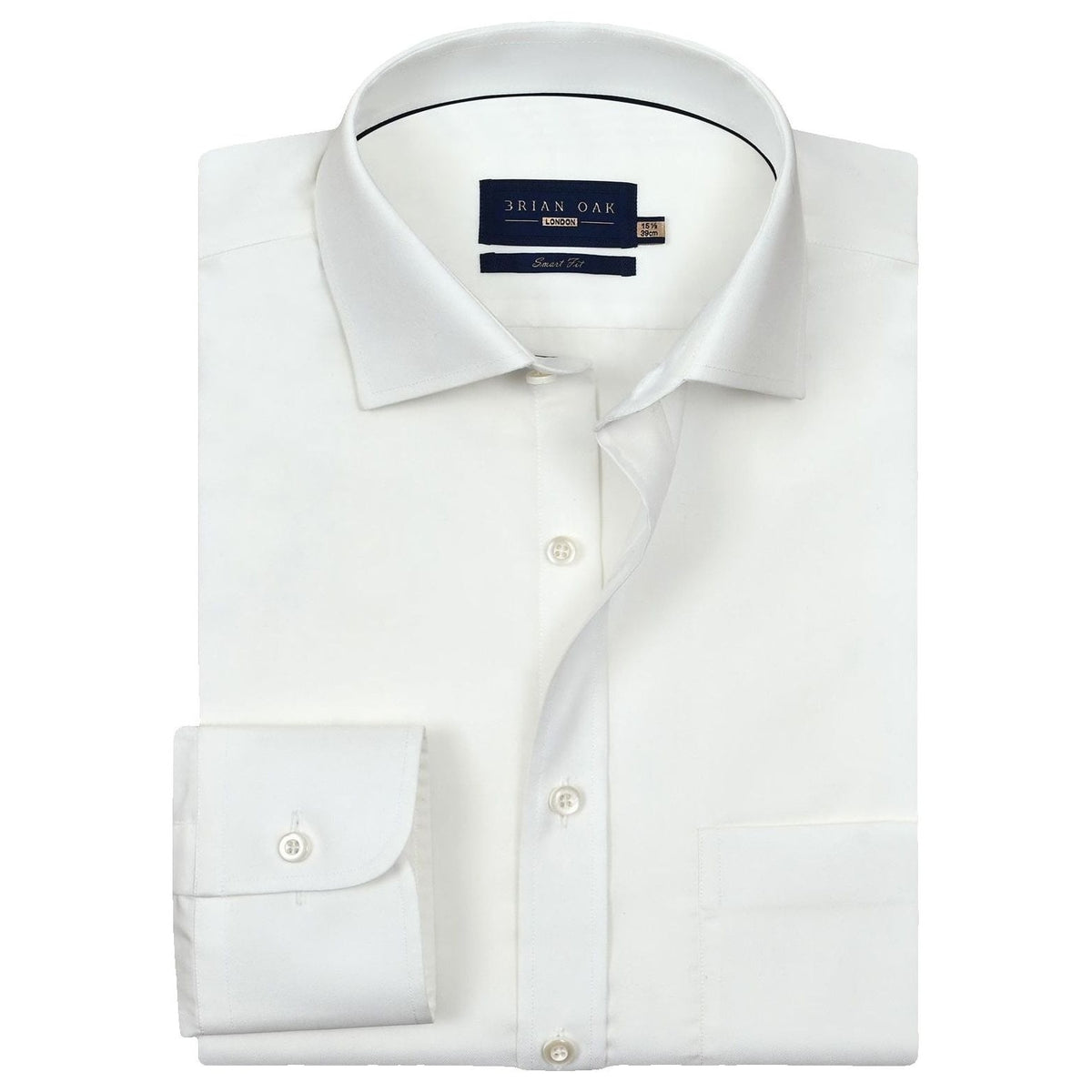 Men's Easy Iron Off White Dress Shirt - Brian Oak - 1