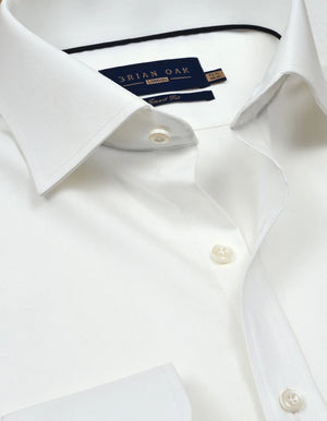 Men's Easy Iron Off White Dress Shirt - Brian Oak - 2