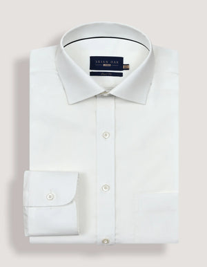 Men's Easy Iron Off White Dress Shirt - Brian Oak - 3