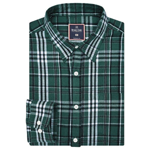 Chemise flanelle à carreaux verts et blancs homme - Brian Oak - 1