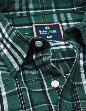 Chemise flanelle à carreaux verts et blancs homme - Brian Oak - 4