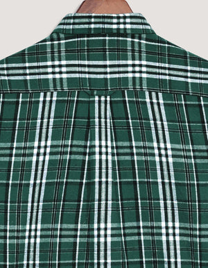 Chemise flanelle à carreaux verts et blancs homme - Brian Oak - 5
